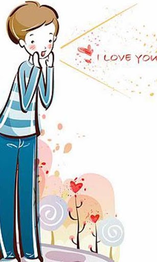 Love Couple Cartoon LWP for Android