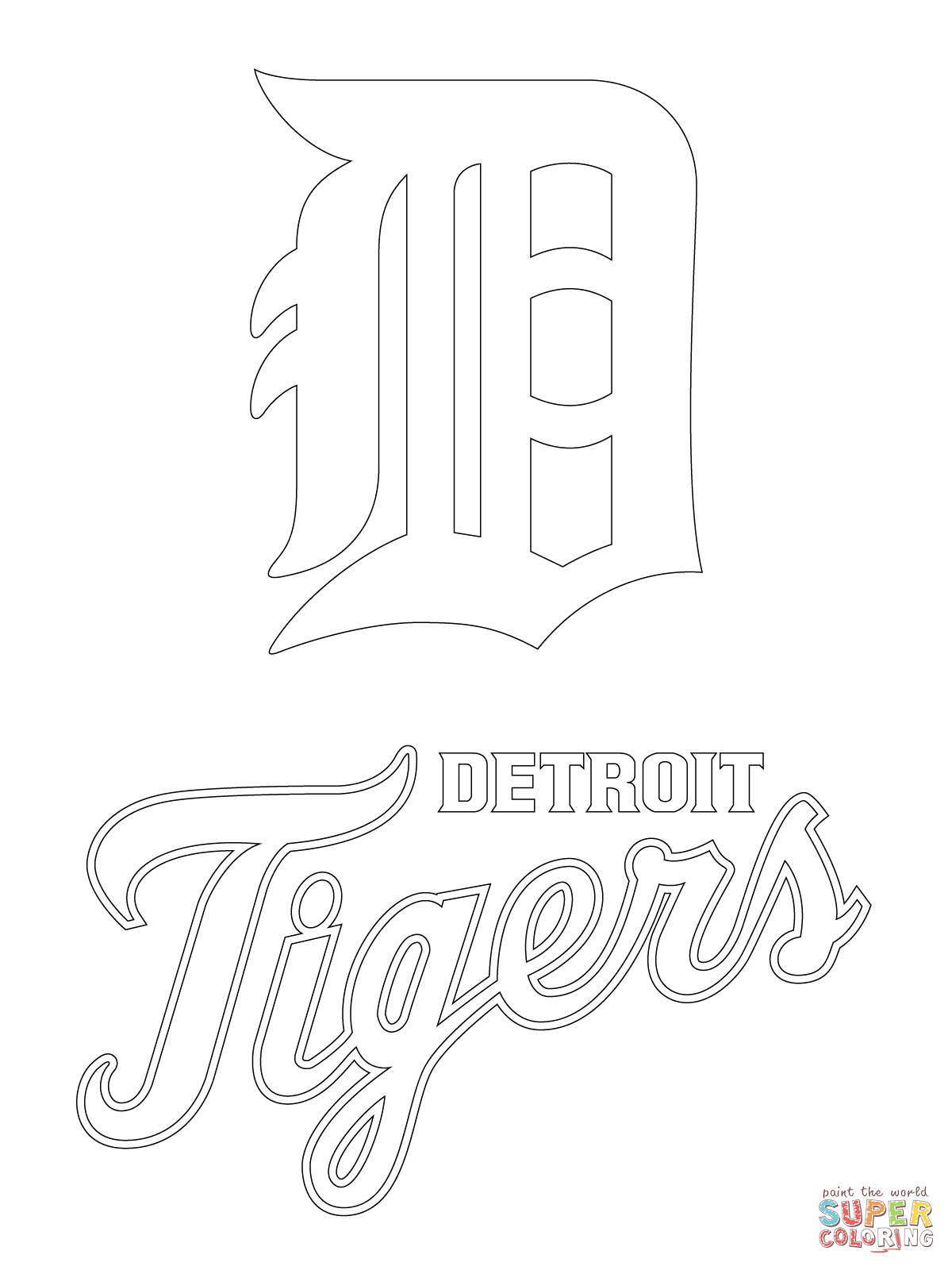 Detroit Tigers Logo Coloring page | Free Printable Coloring Pages