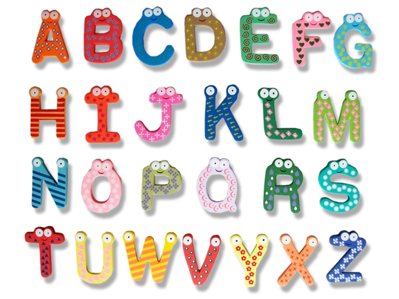Magnetic wooden alphabet 26 pcs. - Eco-Kids