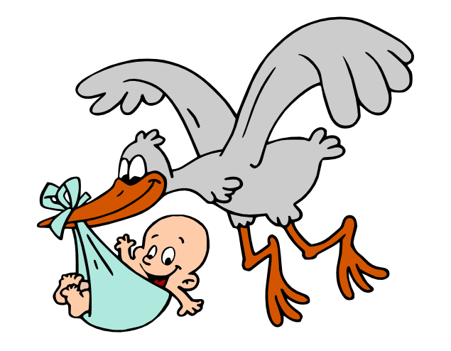 free clipart stork with baby boy - photo #48