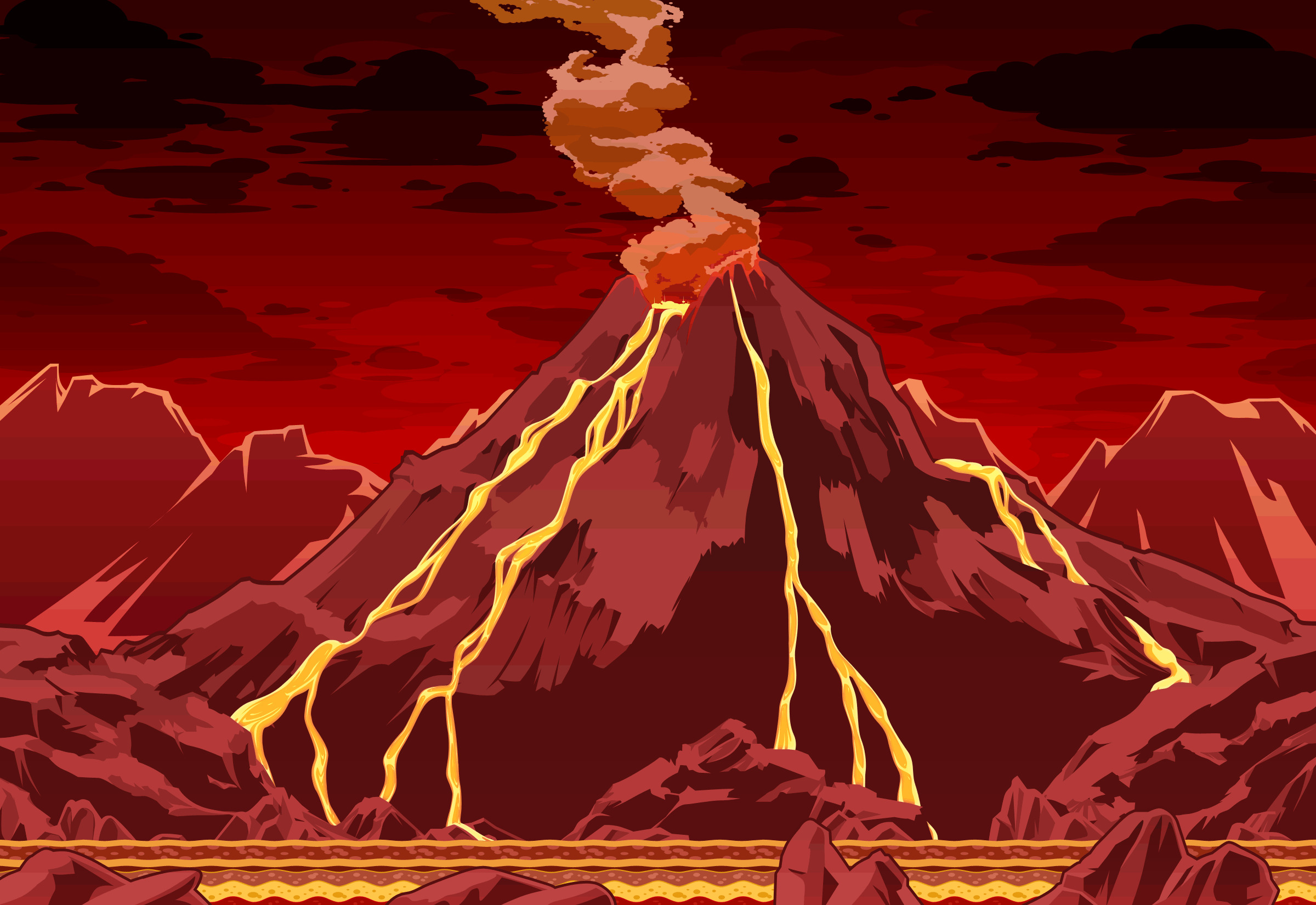 Animated Volcano Background (2) by agifarclor on DeviantArt