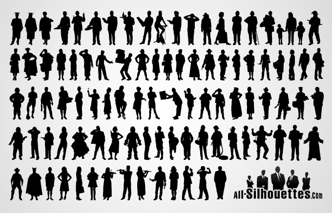 97 People Silhouette, vector images - 365PSD.com