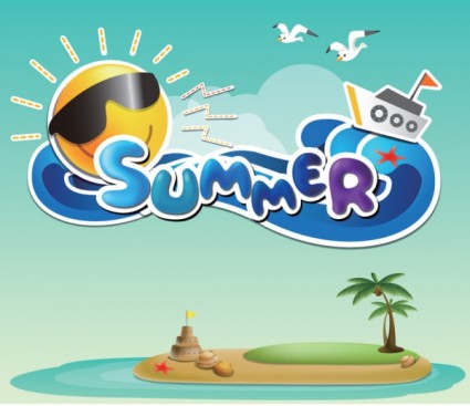 Cartoon summer pictures 01 vector Free vector in Encapsulated ...