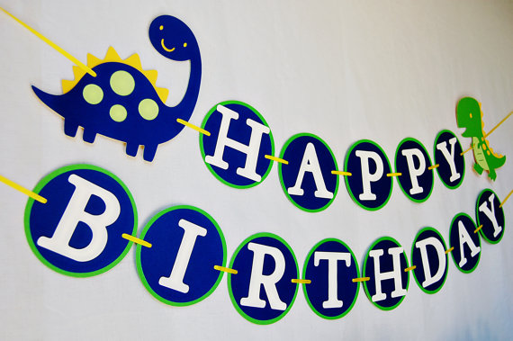 DinoROAR Happy Birthday Banner for Boys by PinwheelLane on Etsy
