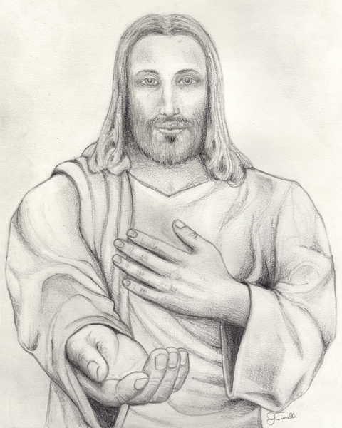 Pencil Drawing of Jesus | Spiritual Art & Wellness