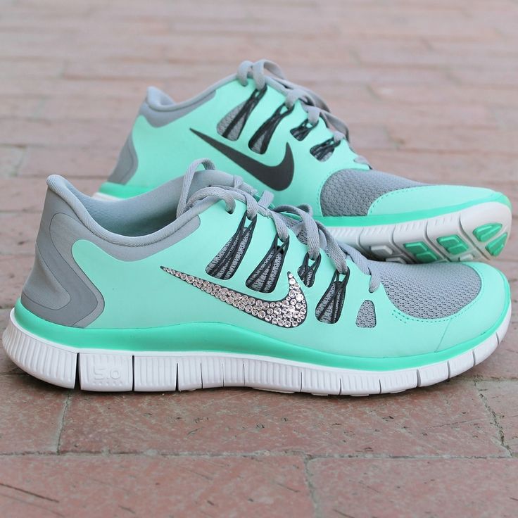 Mint green glitter nike tennis shoes! | Shoe Crazy! | Pinterest