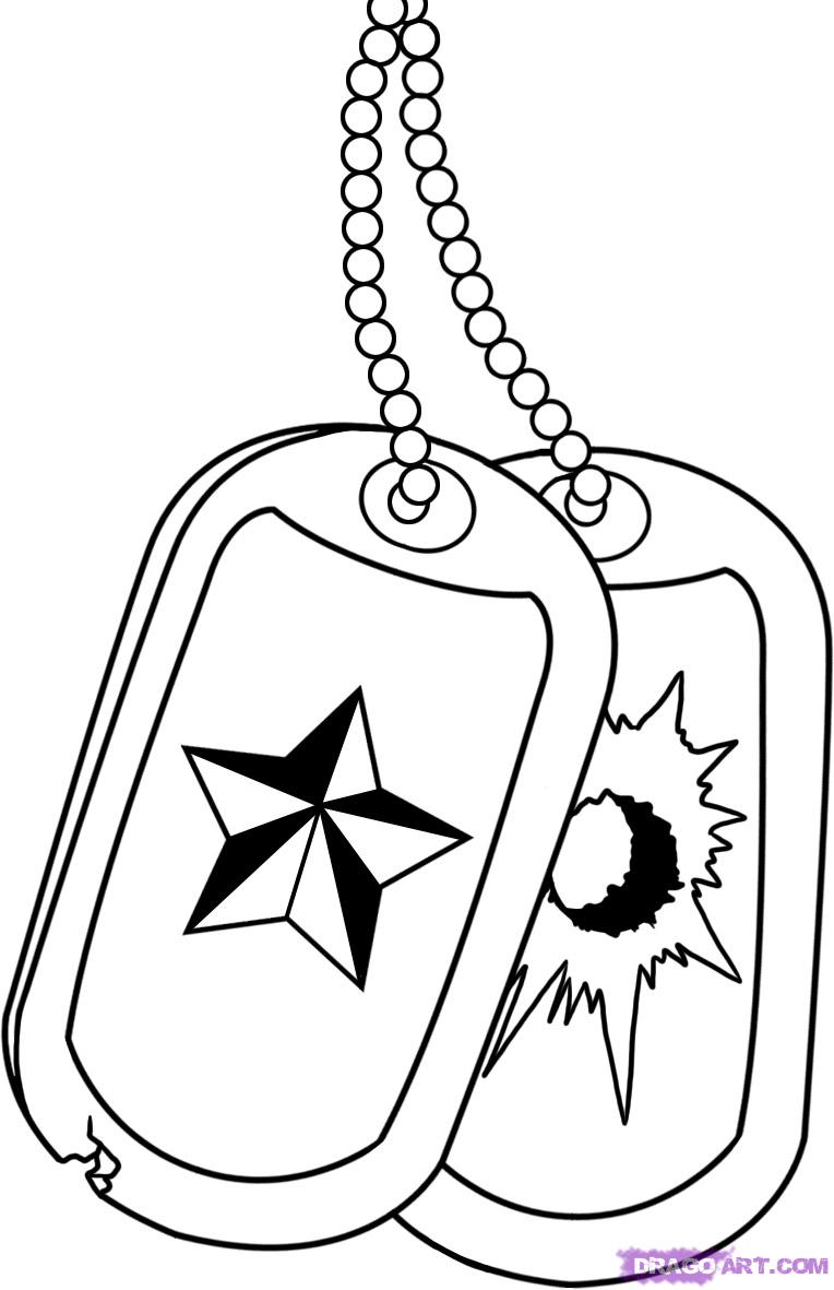 How to Draw Military Dog Tags, Step by Step, Symbols, Pop Culture ...