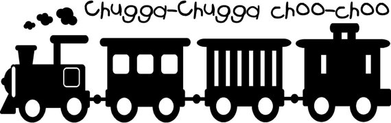 Kids Choo Choo Train Vinyl Lettering Wall Decals by astickyplace