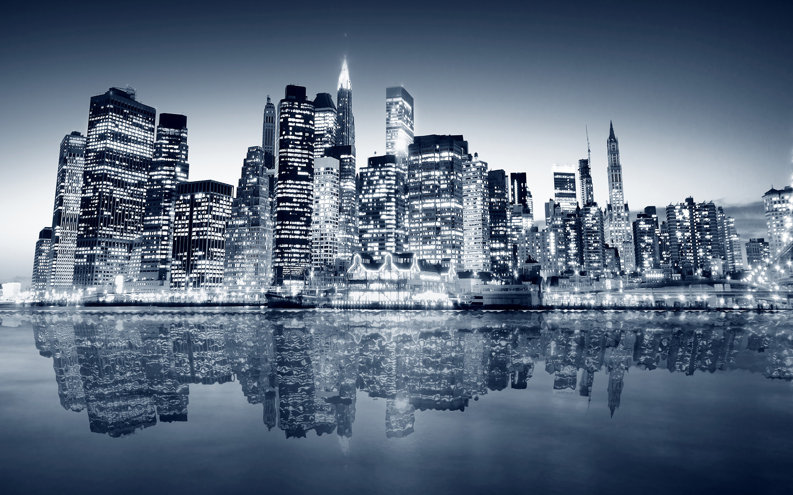 New York City Skyline Night HD Wallpaper