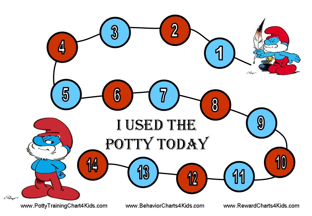Smurf Potty Training Charts
