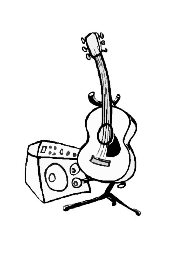 Guitar-coloring-12 | Free Coloring Page Site