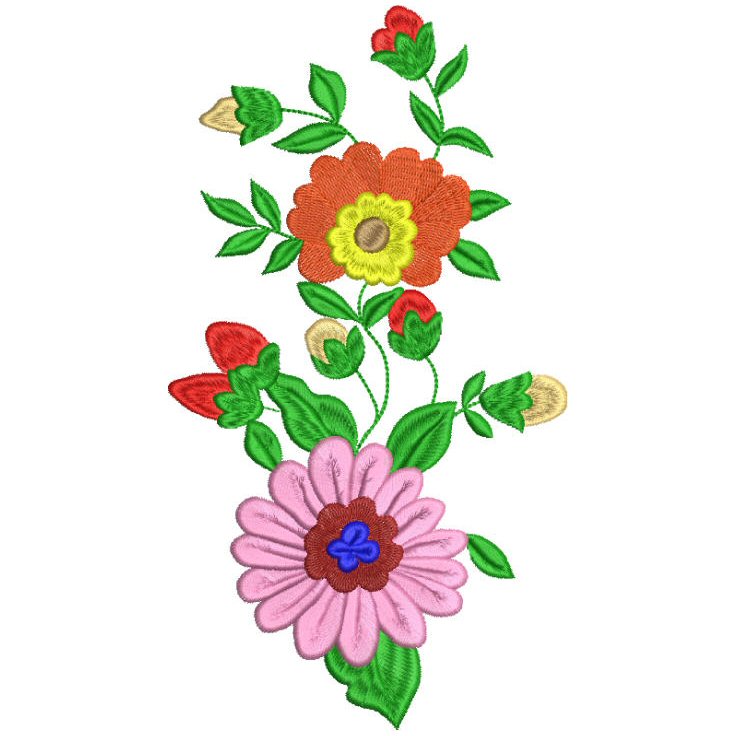 Floral Embroidery Designs:- Mini Floral Bouquet Embroidery Design ...
