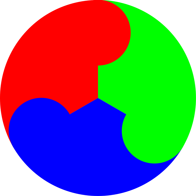 Clipart - 3 color yinyang