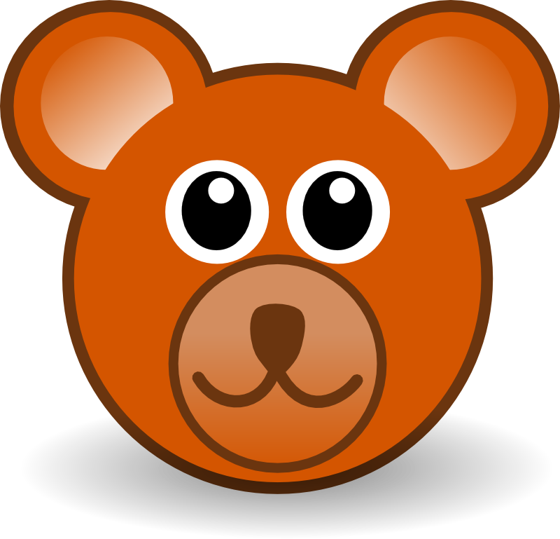 Clipart - funny teddy bear face brown