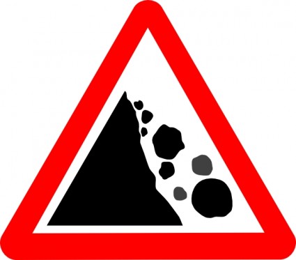 Falling Rocks Road Sign clip art Vector clip art - Free vector for ...