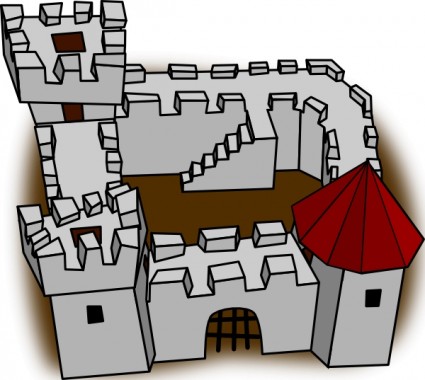 Ugly Non Perspective Cartoony Fort Fortress Stronghold Or Castle ...