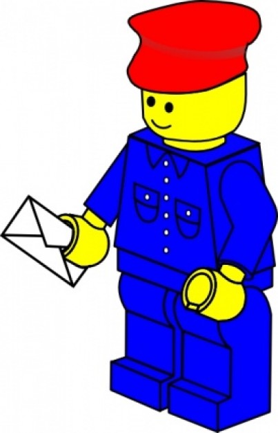 Lego Town Postman clip art Vector | Free Download