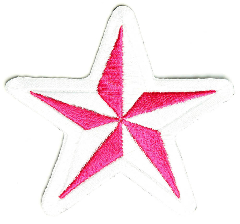 All About Bikers : Pink and White Star Patch [P1479WP] - $4.99
