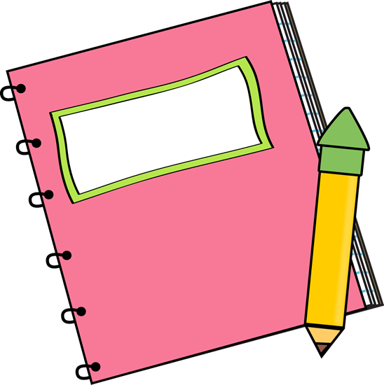 Pink Notebook with a Pencil Clip Art - Pink Notebook with a Pencil ...