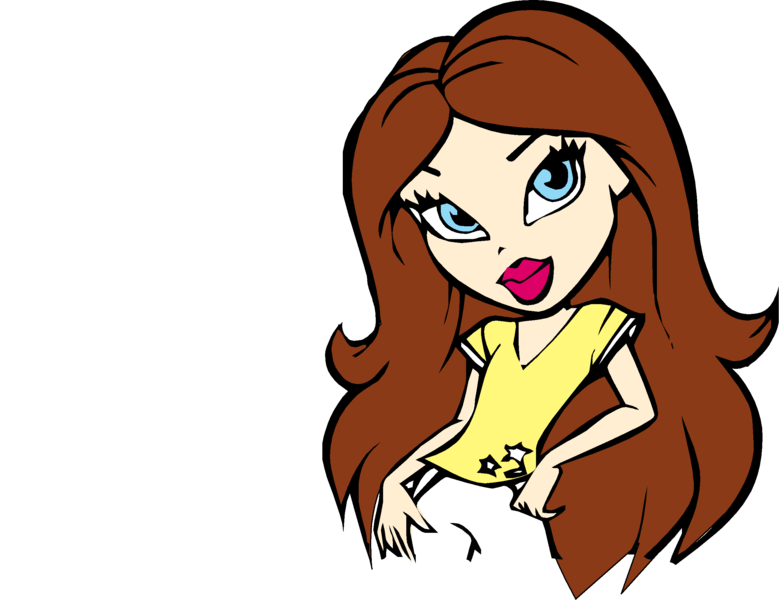 Cute Cartoon Fashionable girly girl vector, free vector graphics ...