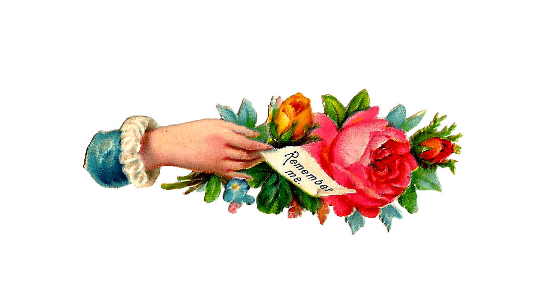 Antique Images: Free Rose Graphic: Pink Rose Victorian Scrap Hand ...
