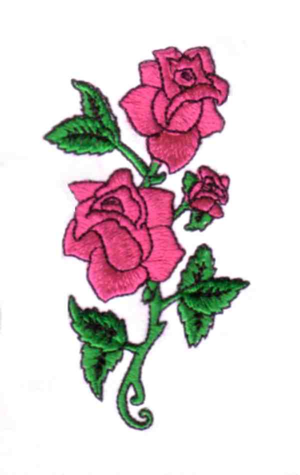 Pink Roses OUT-015 - $1.00 : Glenn Harris Embroidery, Colorful ...