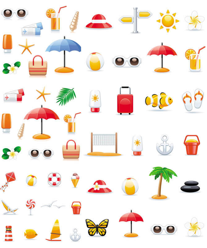 Summer travel vector icons | Vector Graphics Blog