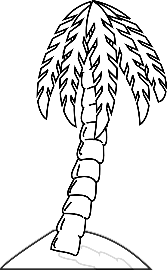 palm tree black white line art hunky dory SVG colouringbook.