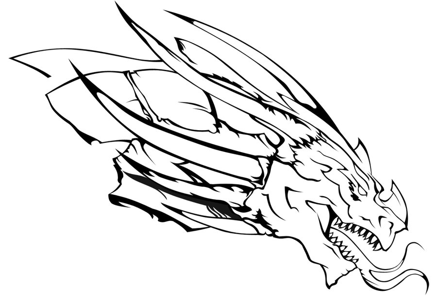 Dragon LineArt W.I.P. by LuZGiuS on deviantART