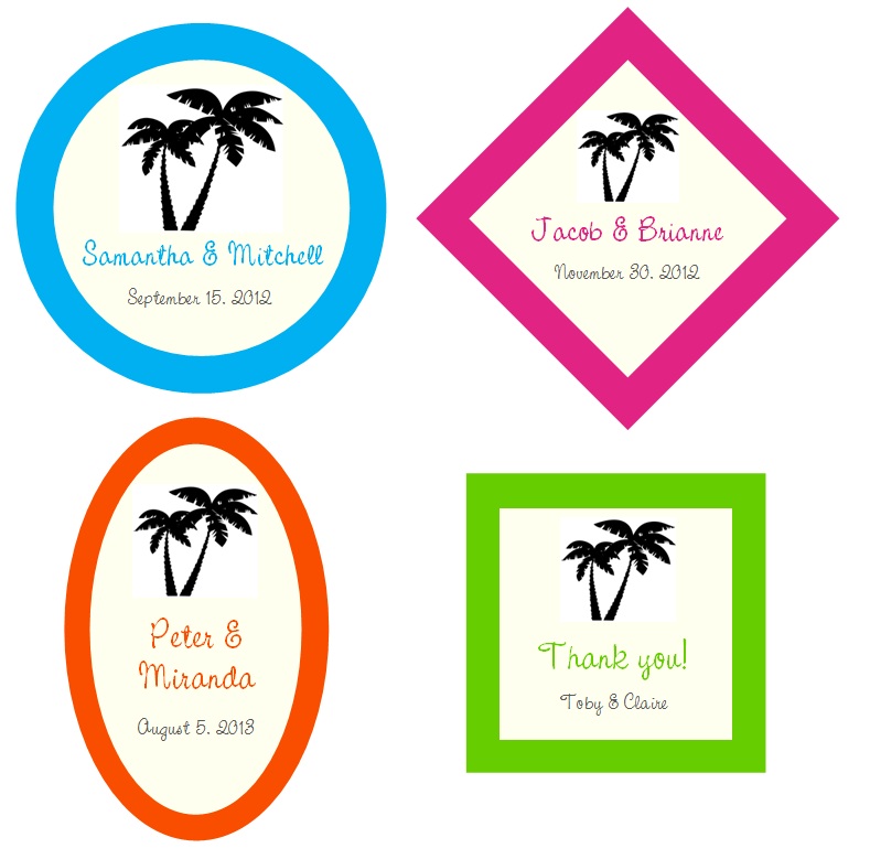 Palm Tree Silhouette Personalized Wedding Tag $0.35 ...