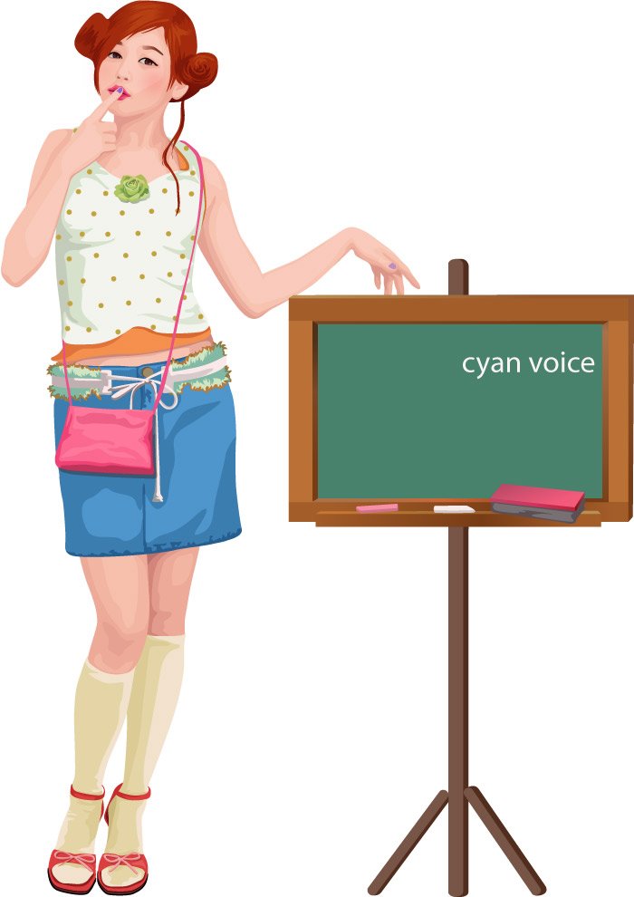 Vector cartoon girl and blackboard | Vector Images - Free Vector ...