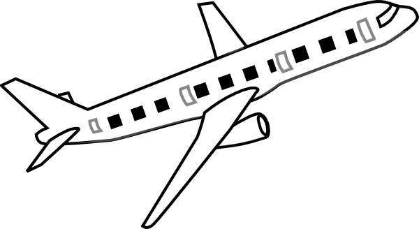 free black and white airplane clipart - photo #31