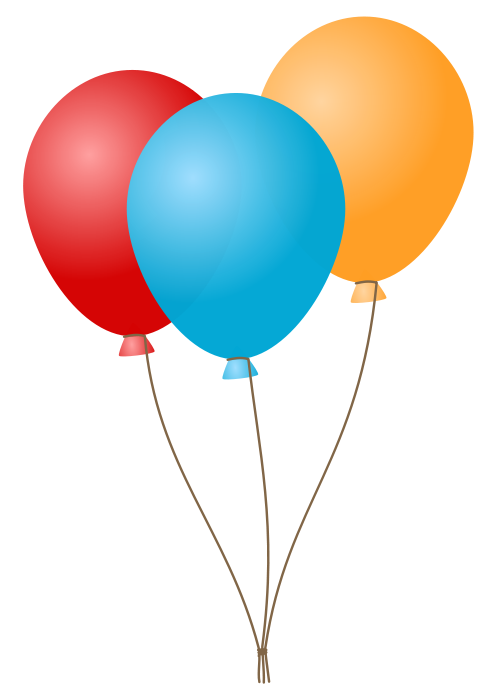Balloons Blue Red Orange Clip Art Download
