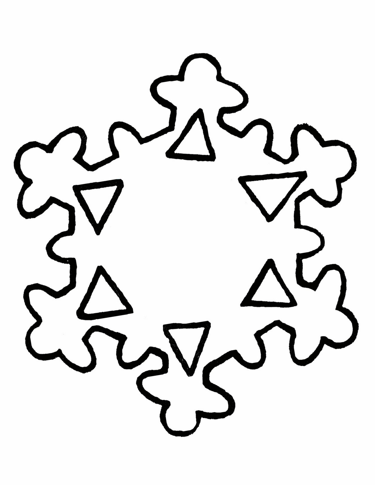Snowflake Line Drawing - ClipArt Best