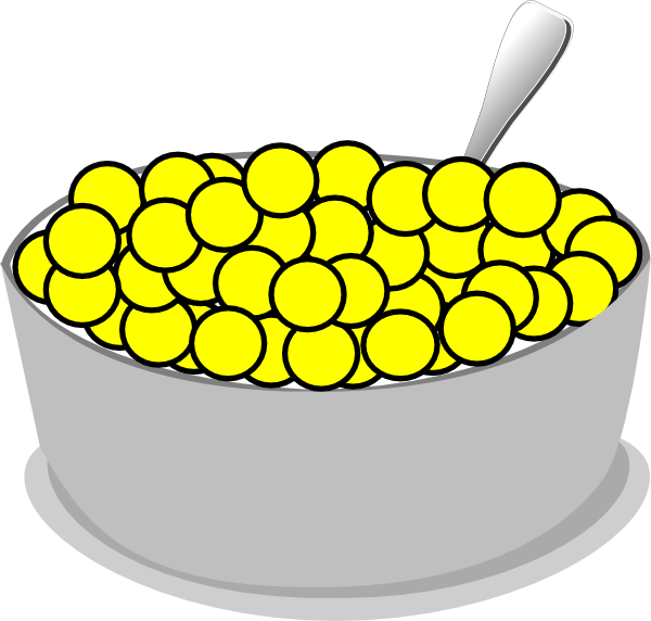 Bowl Of Yellow Cereal clip art - vector clip art online, royalty ...