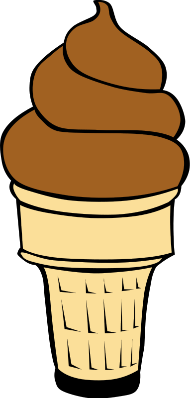 Free Chocolate Ice Cream in Cone Clip Art