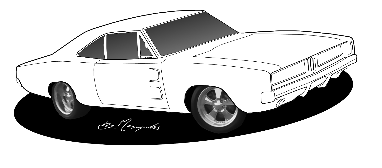 Black and white line drawings of muscle cars? - Page 2 - ClipArt ...
