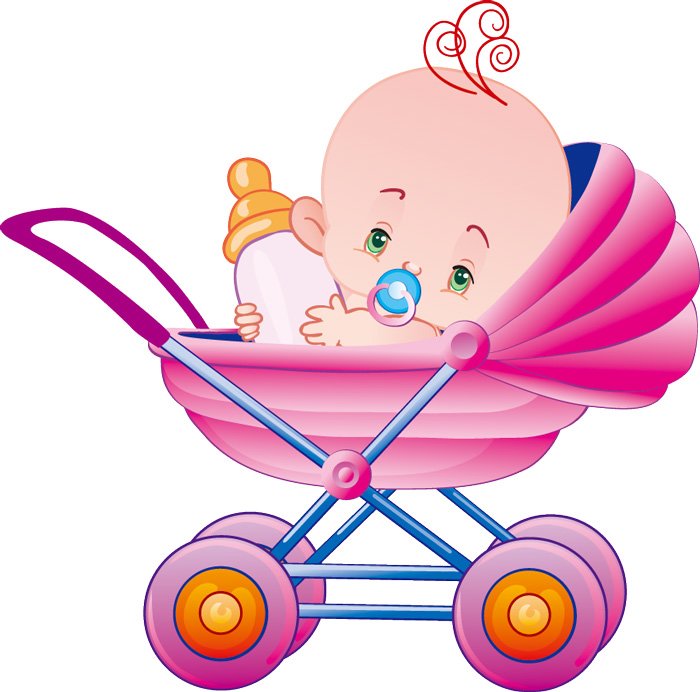Vector Figure Cartoon Cute Baby Stroller Bottle