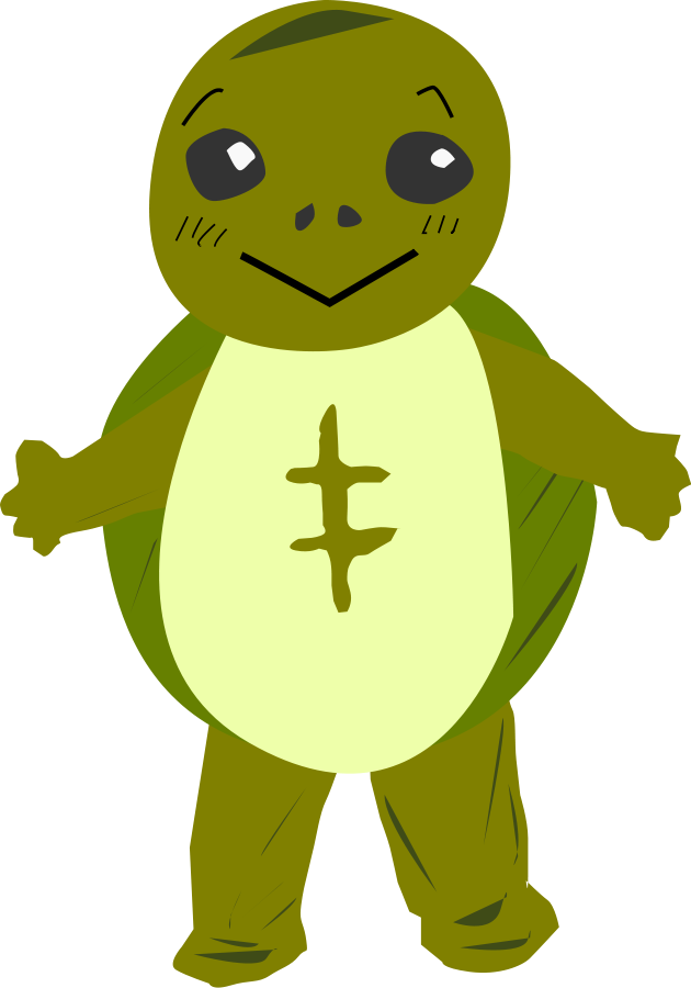 Turtle character small clipart 300pixel size, free design ...
