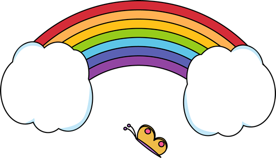 Rainbow and Butterfly Clip Art - Rainbow and Butterfly Image