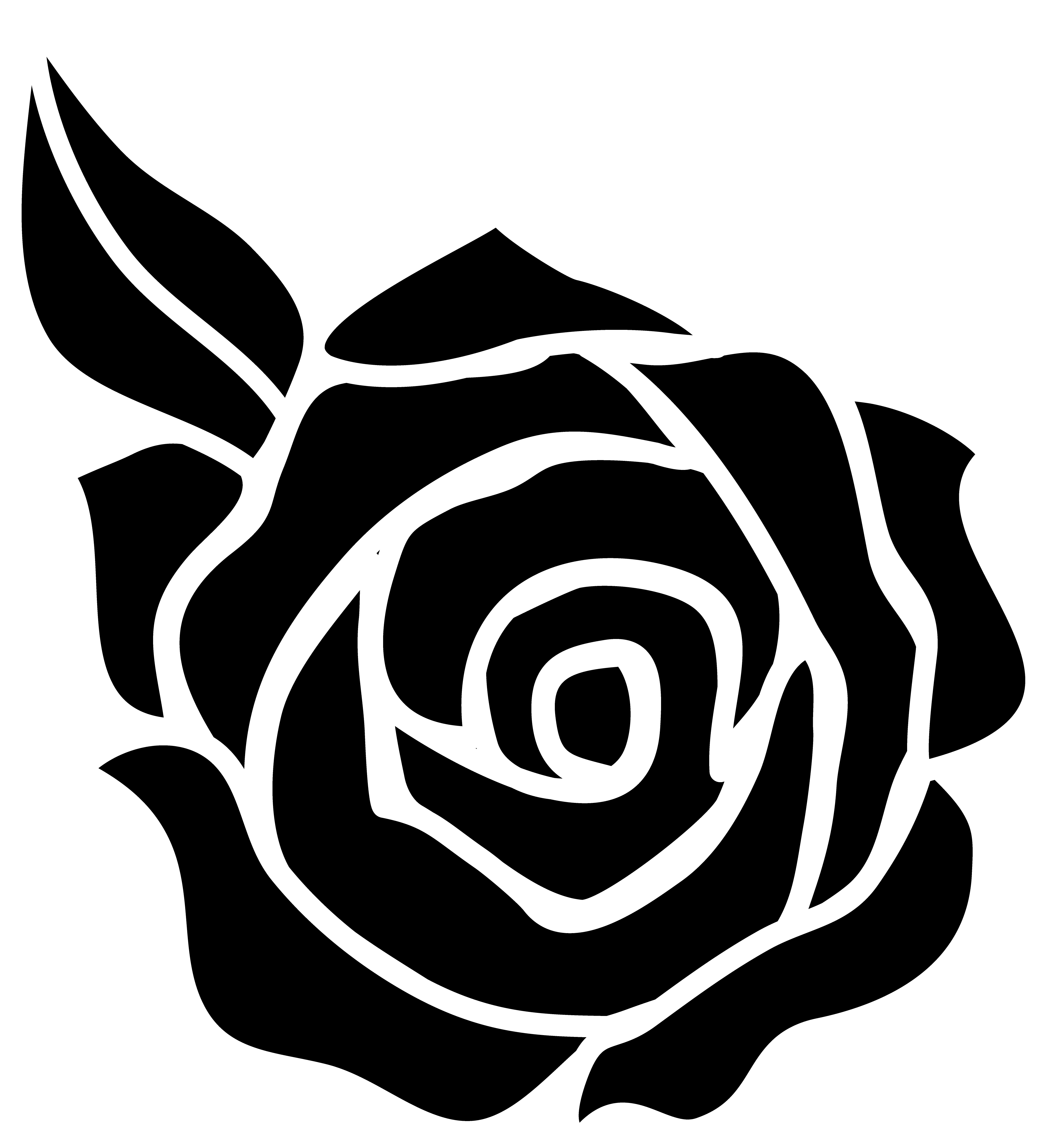 Black Rose Silhouette Design Free Clip Art - Trending Image
