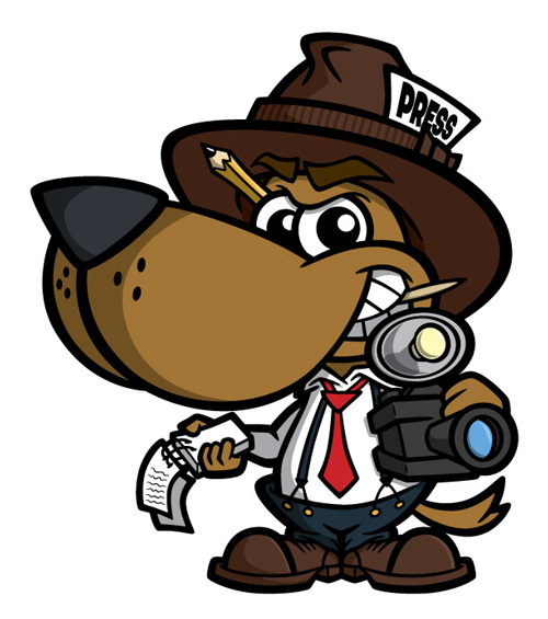 News Hound Cartoon Character Illustration • Coghill Cartooning