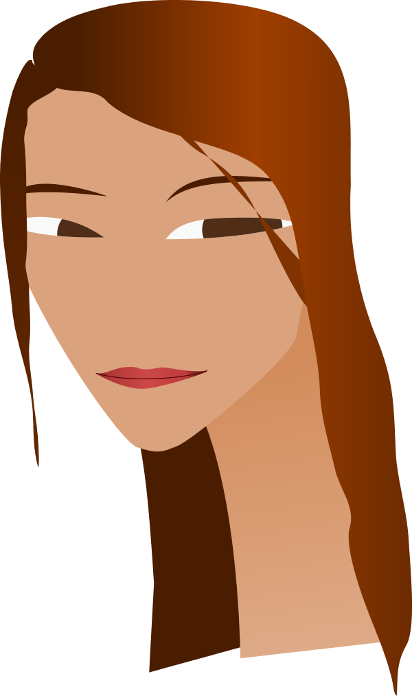 Woman s face with long neck - vector Clip Art