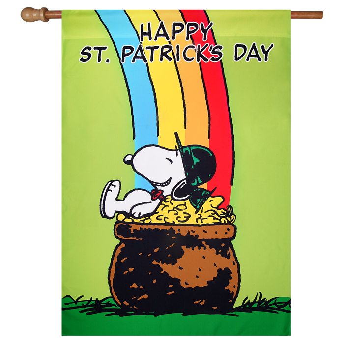 Peanuts Pot of Gold St Patricks Day Flag | SeasonsFlags.