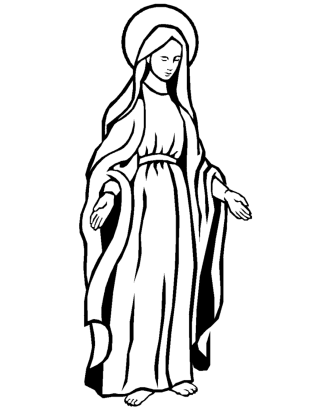 Religious Christmas Bible Coloring Pages - Mary, Mother of Jesus ...
