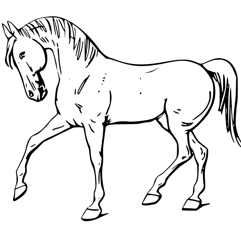 Clipart - Walking horse outline