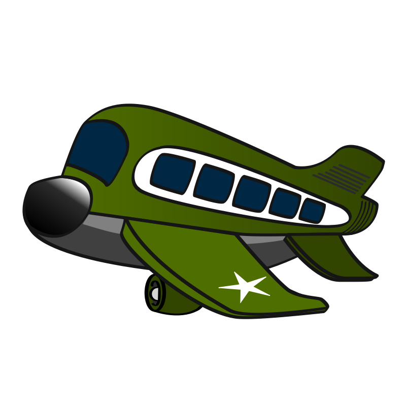 Clipart - funny military airplane