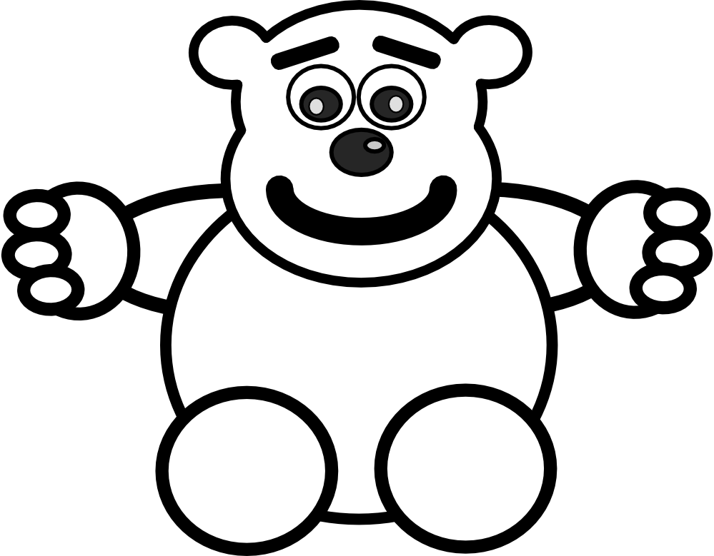 free black and white teddy bear clip art - photo #45