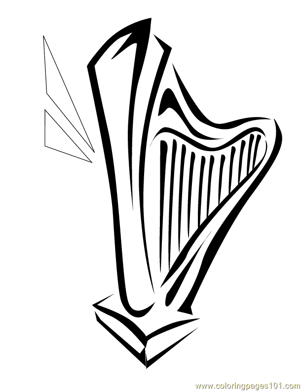 Harp Coloring Page - Cliparts.co