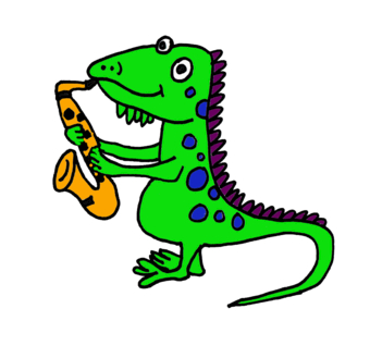 Cartoons Iguana Playing Saxophone design by naturesfun, Animals t ...